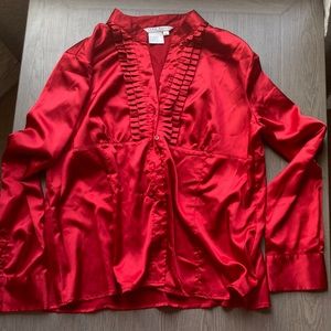 Silk Red Fred David blouse